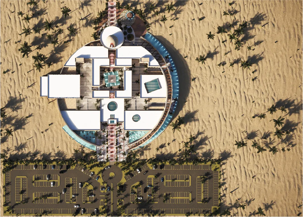 Aerial site plan view of the observatory