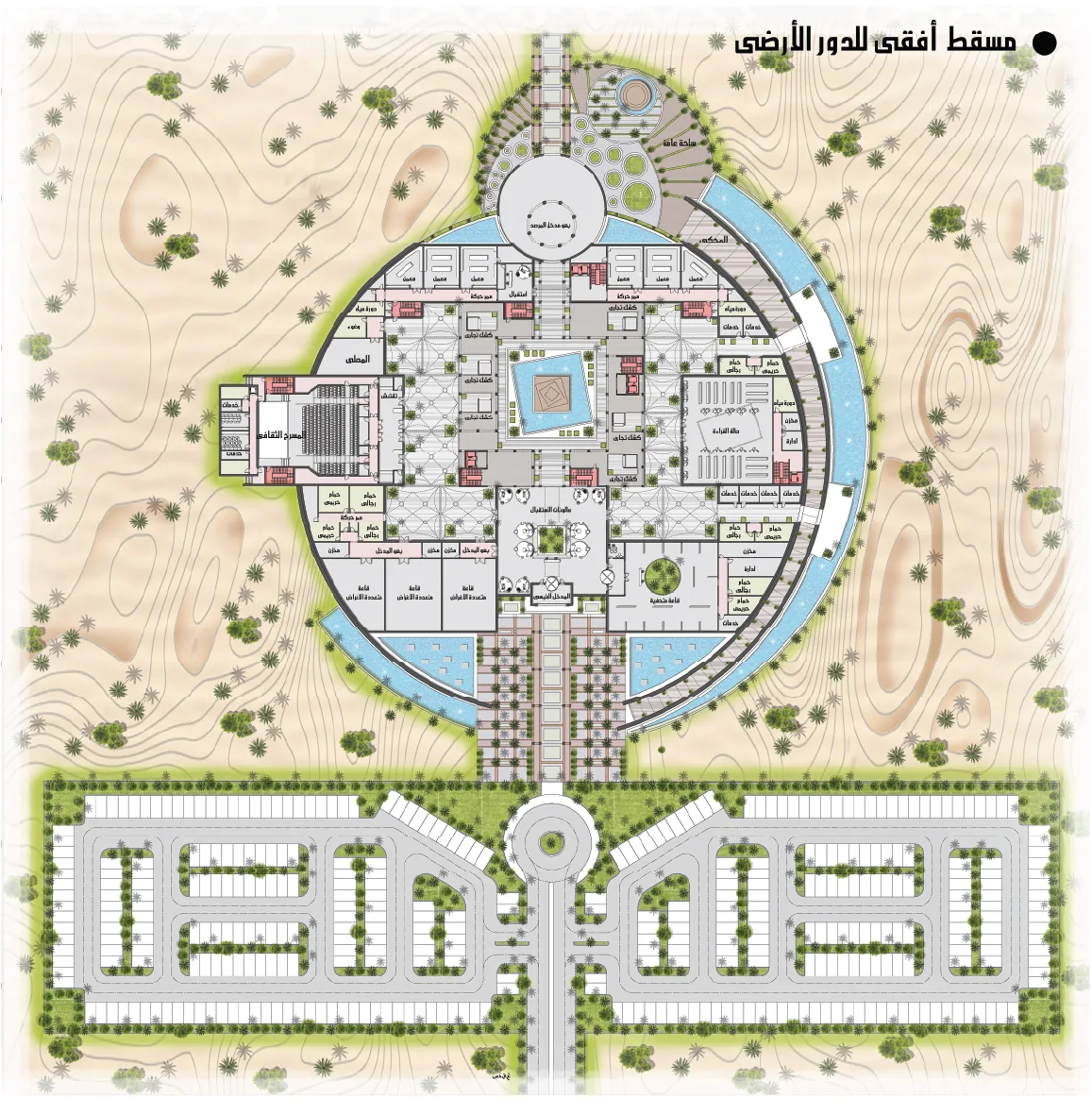 Observatory complex in its desert context