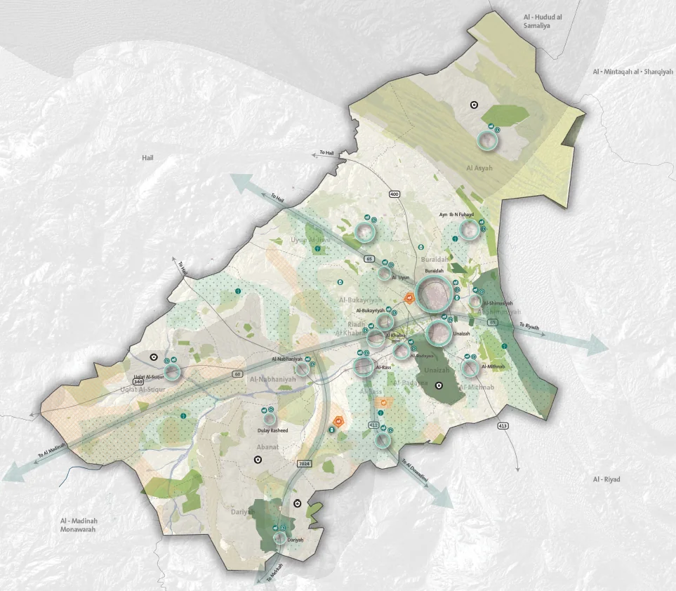 Qassim Region development framework map